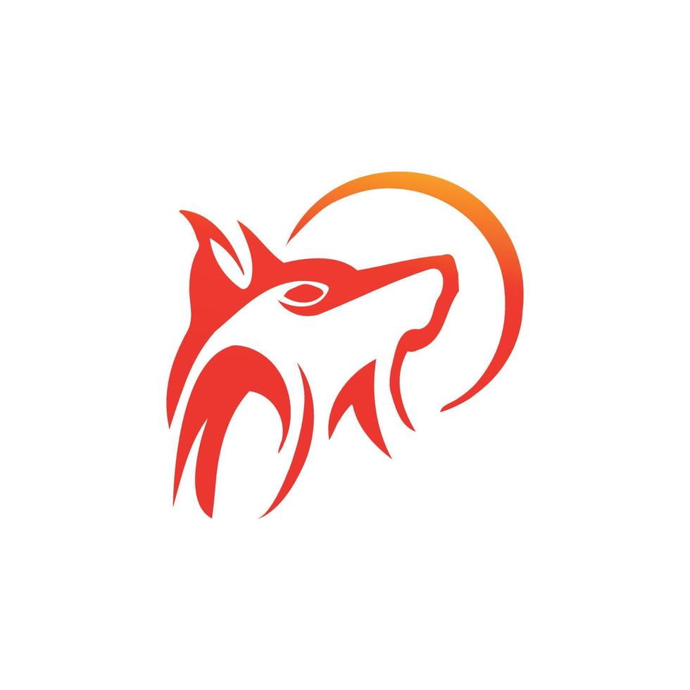 logotipo de cabeza de lobo, logotipo de cara feroz de lobo de cabeza salvaje vector