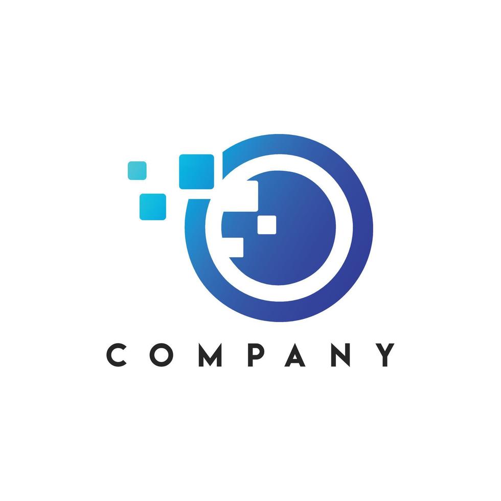 Data Core Logo, O initial Tech logo vector