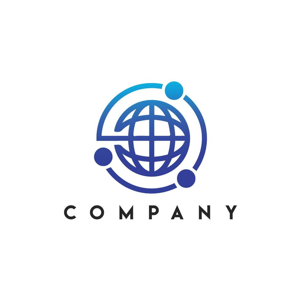 Globanet Logo, global tech logo, globe vector