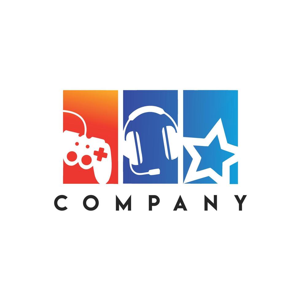 logotipo del juego en línea, logotipo de la empresa del juego, registro mundial del jugador en línea vector