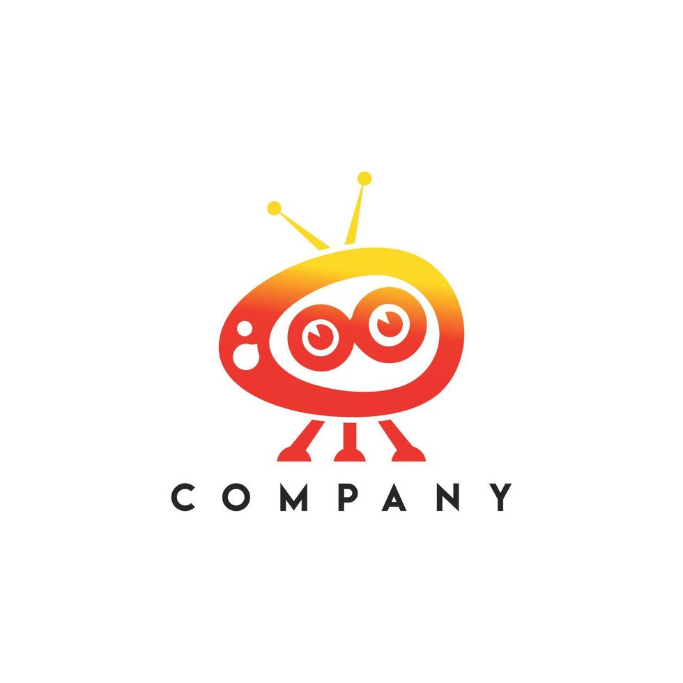 TV Bot Logo, creative TV robot logo, Bot TV logo vector