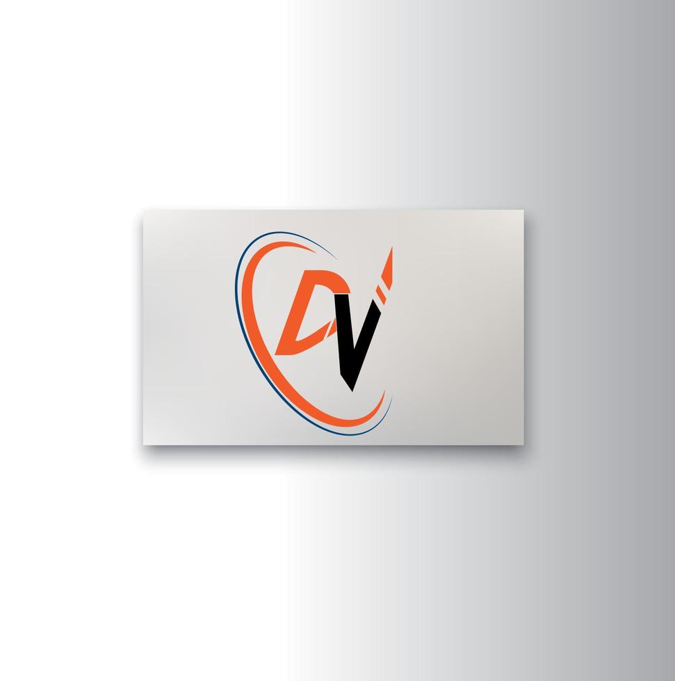 vector de diseño de logotipo creativo dv