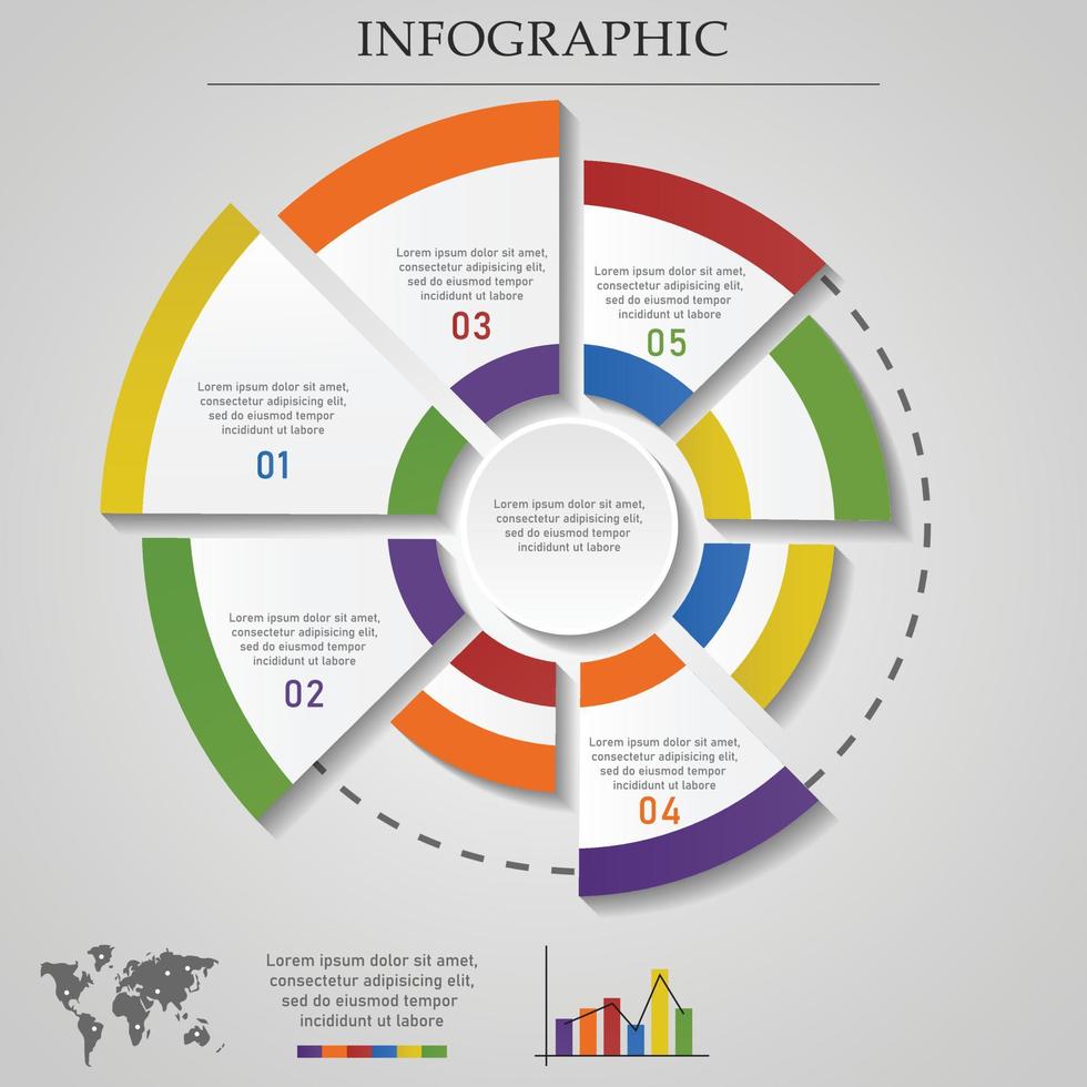 Business pie chart infographic for your documents, reports, presentations vector