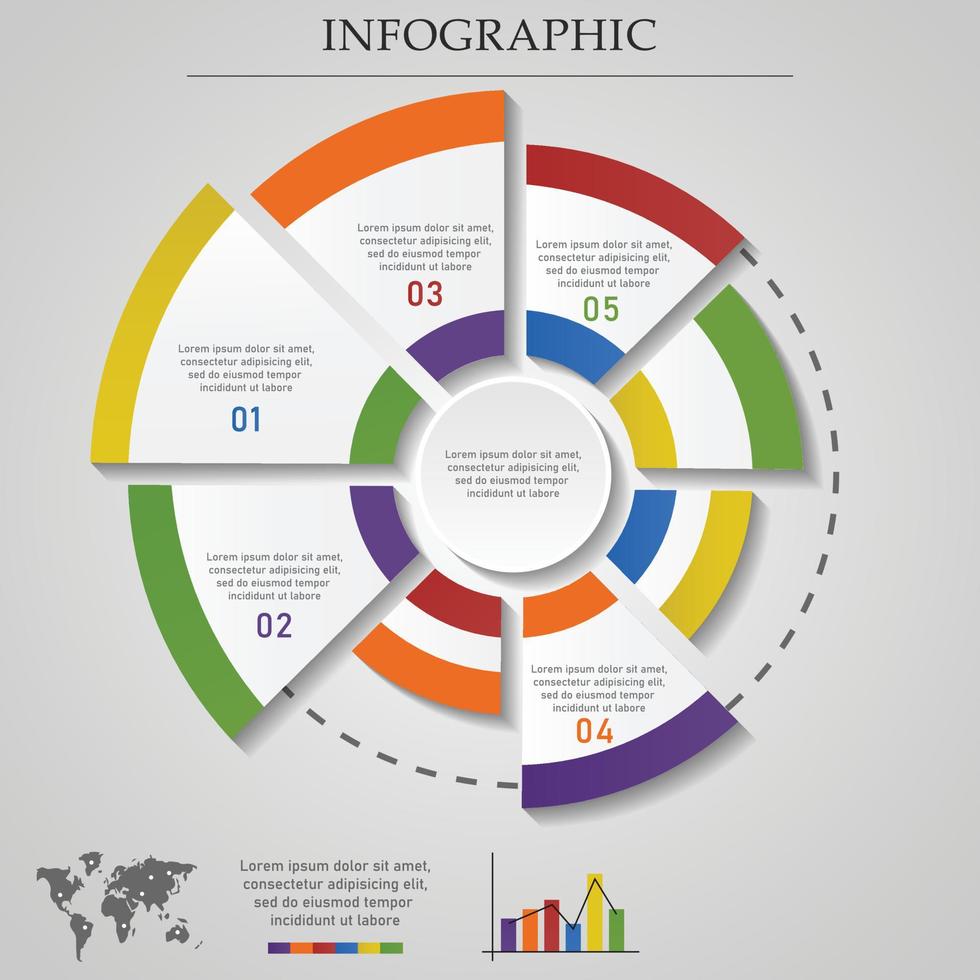 infografía de gráfico circular de negocios para sus documentos, informes, presentaciones vector