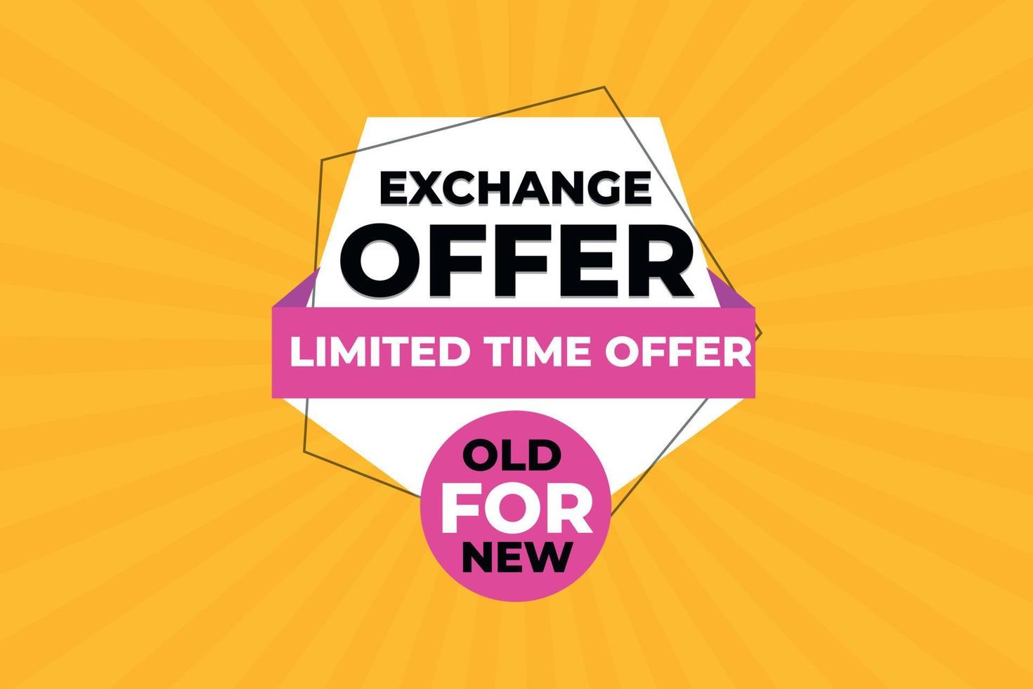Exchange offer old for new banner design template vector