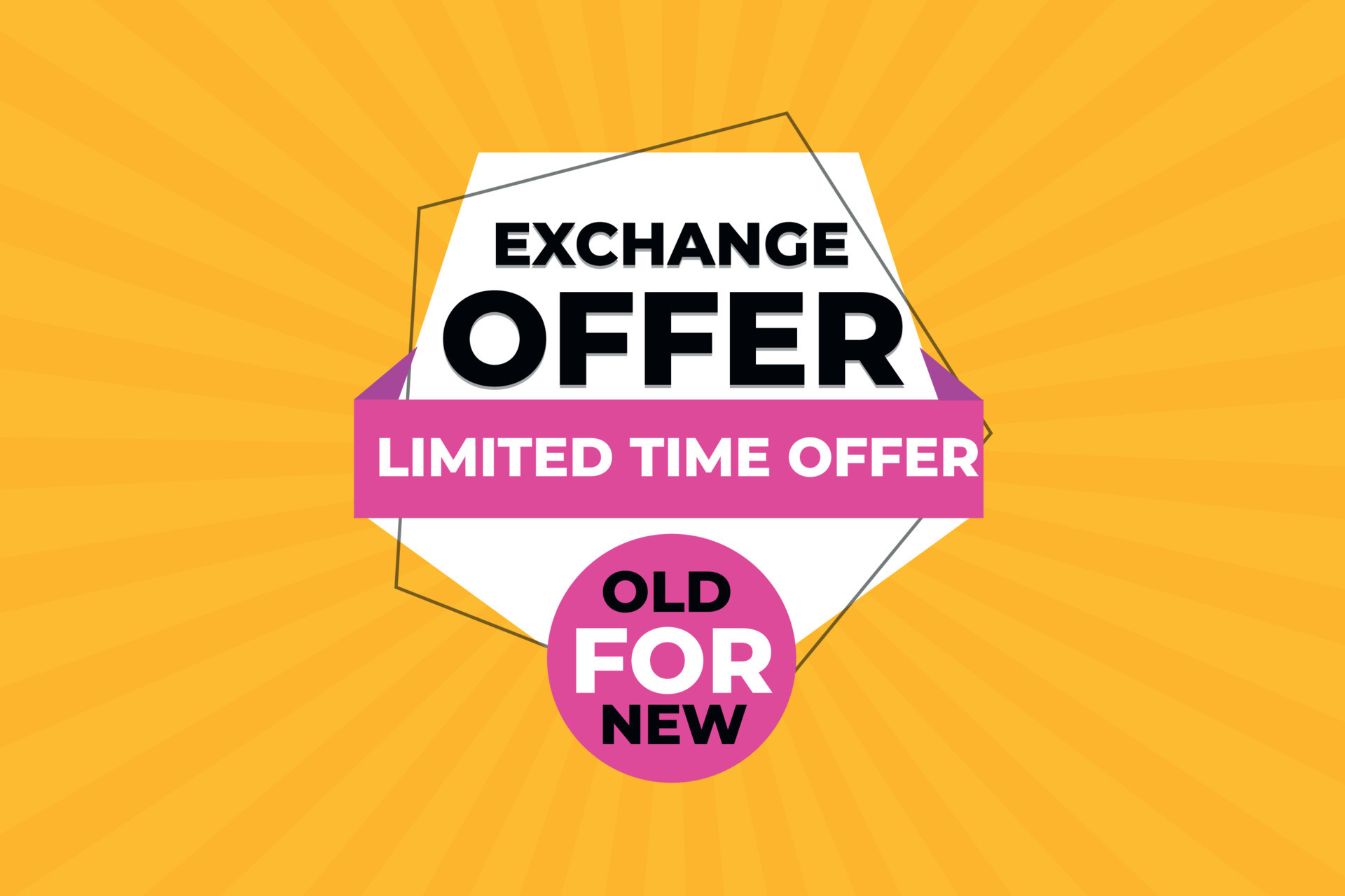 Exchange offer old for new banner design template 13258994 Vector Art