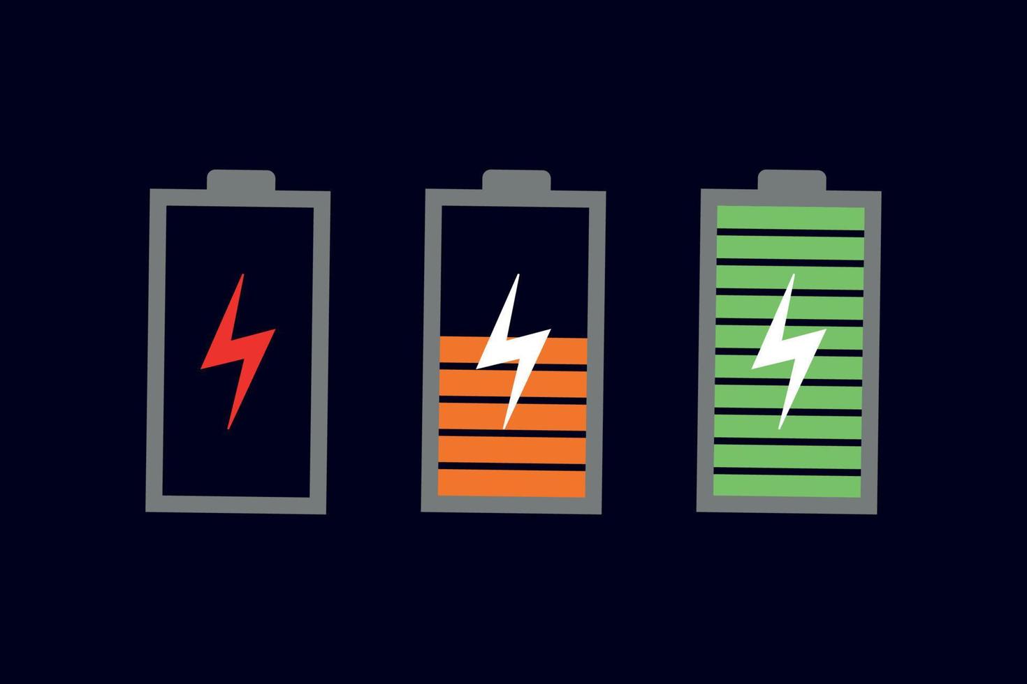 Battery charge label design. vector