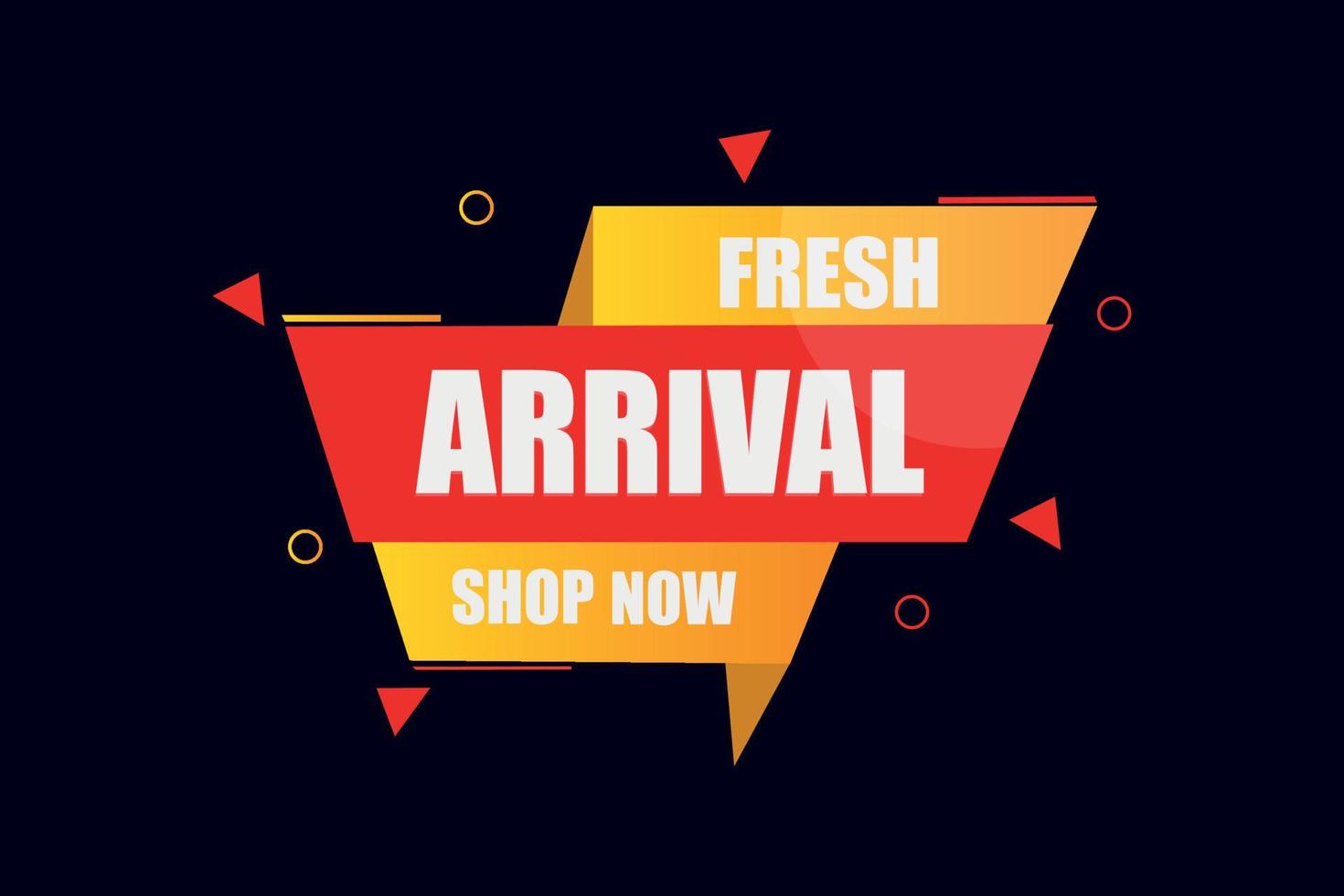 Fresh arrival shop now modern vector for banner design