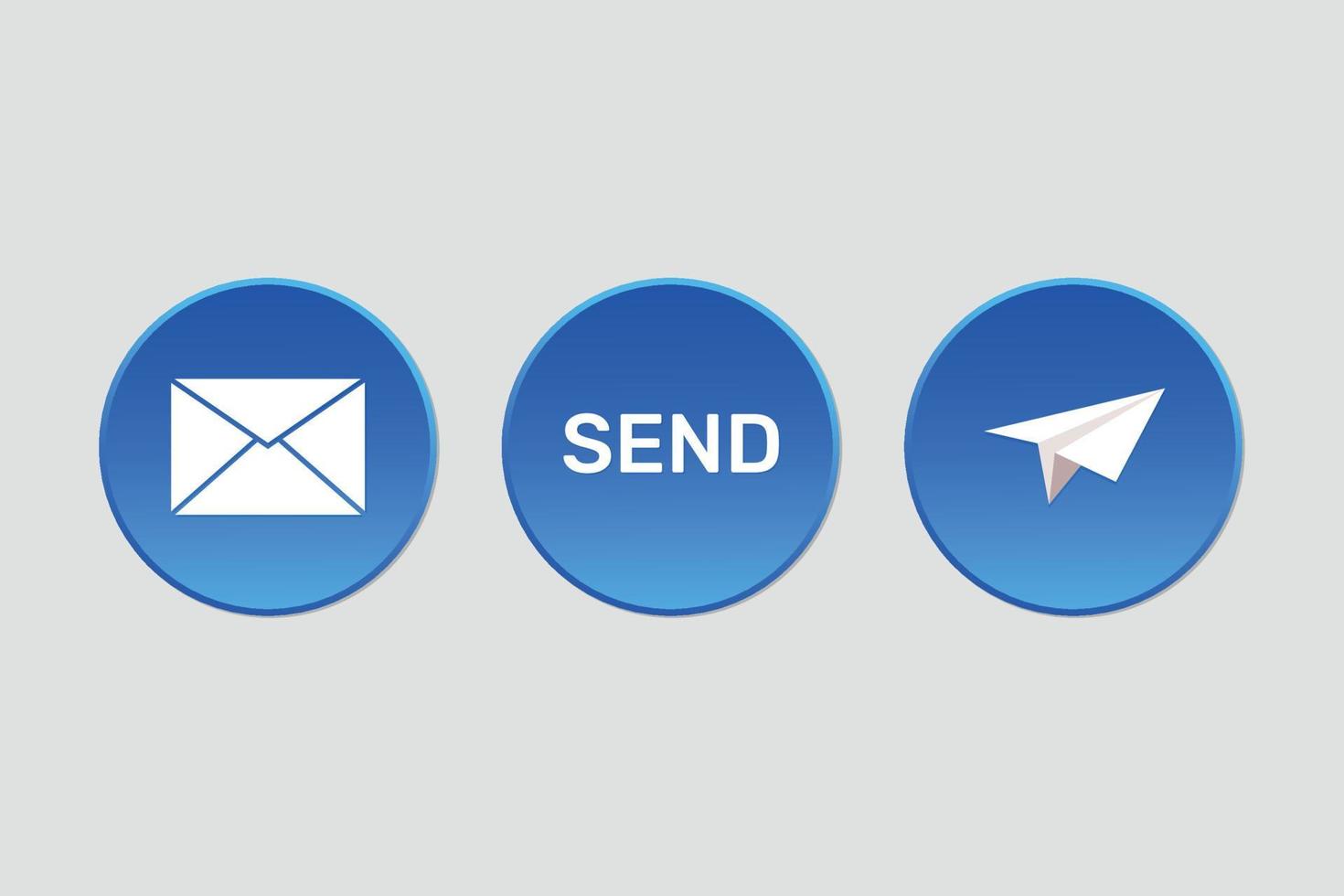 Telegram messange send blue button icon vector