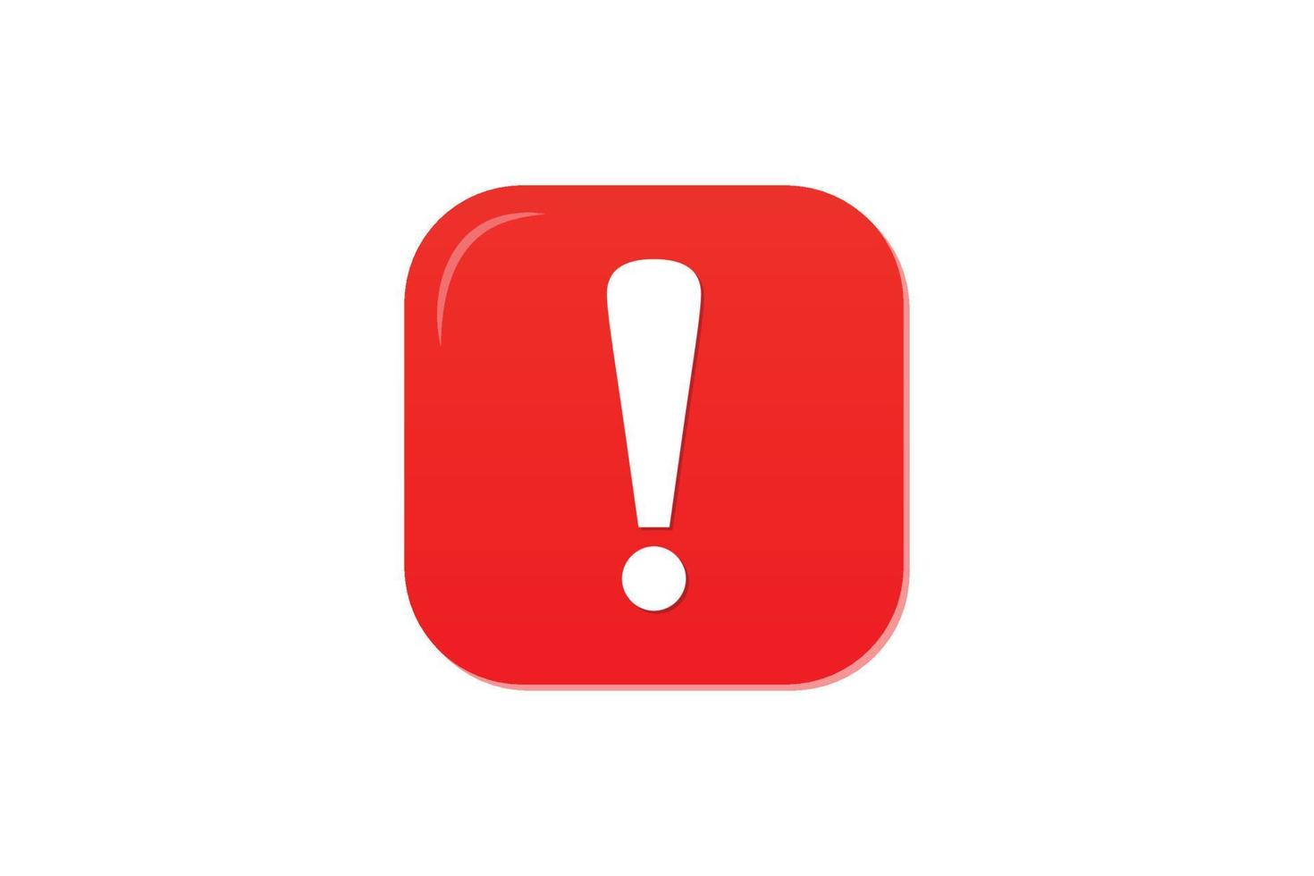 Exclamation icon with warning attention mark isolated on red circle vector