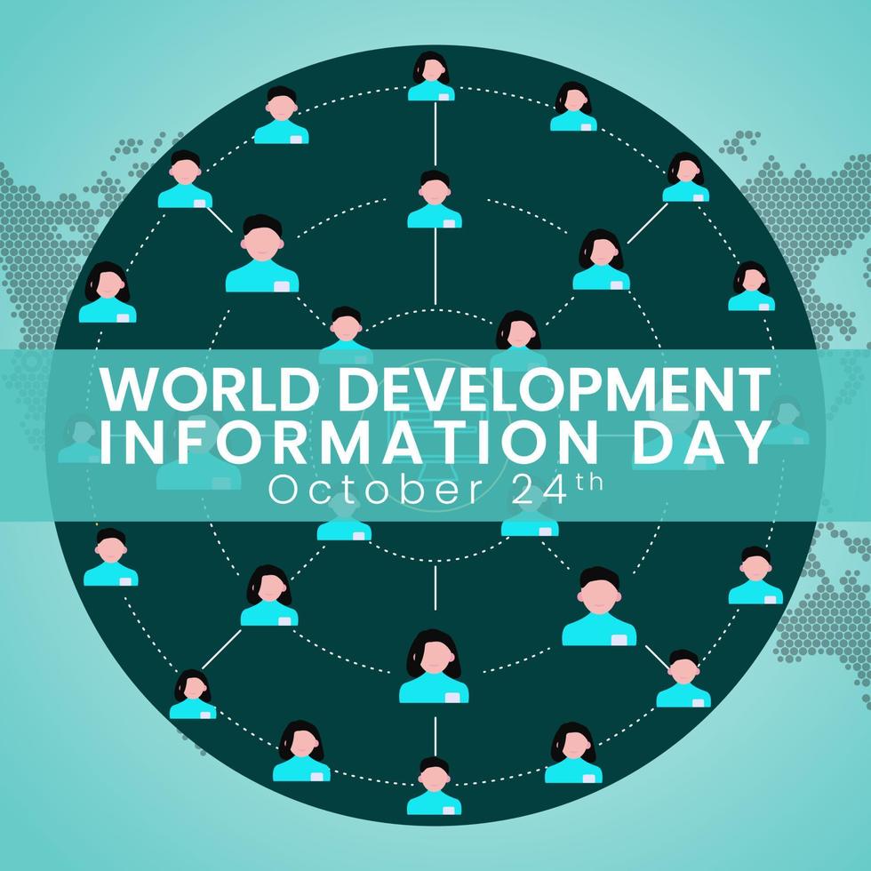 World Development Information Day, October 24, Vector illustration design