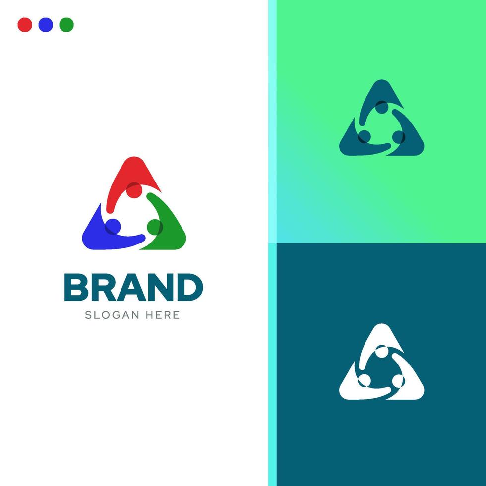 Group creative logo design, foundation society teamwork coworking idea template vector