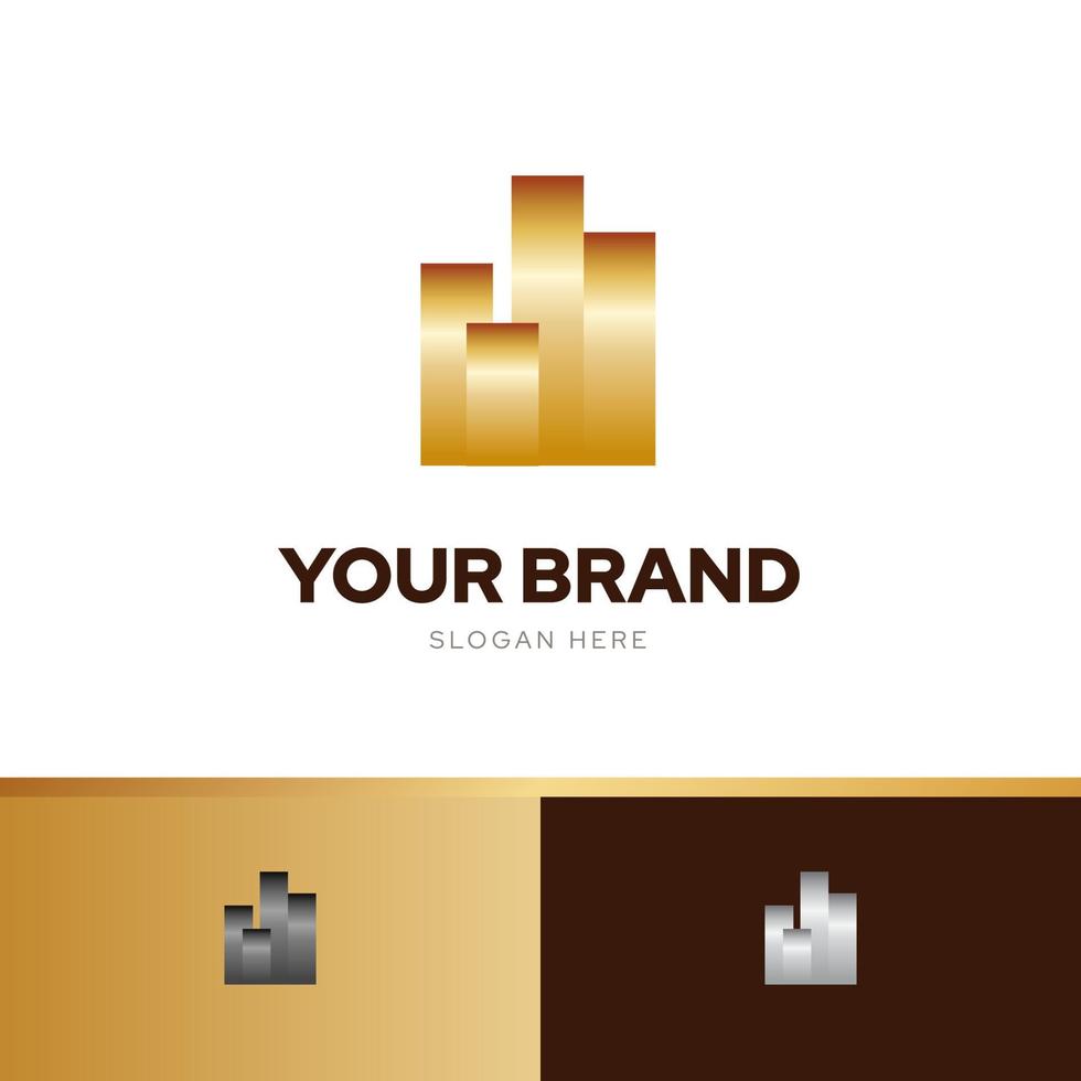 Building simple logo design template vector with three-color harmony combination, elegant luxury premium brand identity