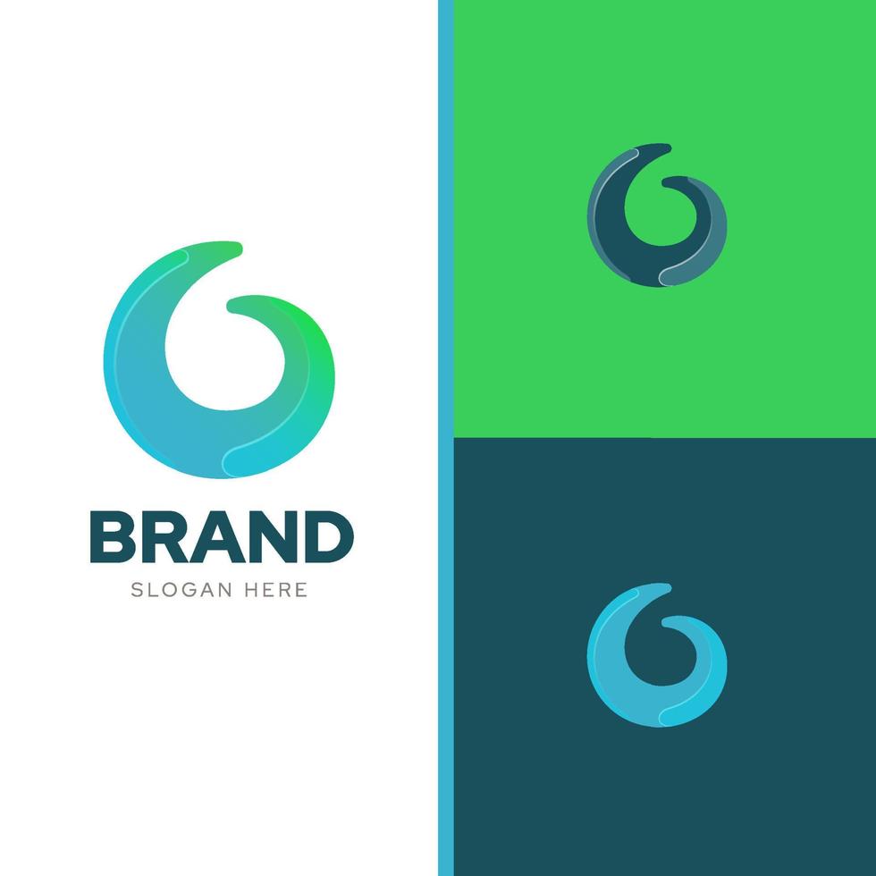 Letter g medical creative logo design template vector with three-color harmony combination