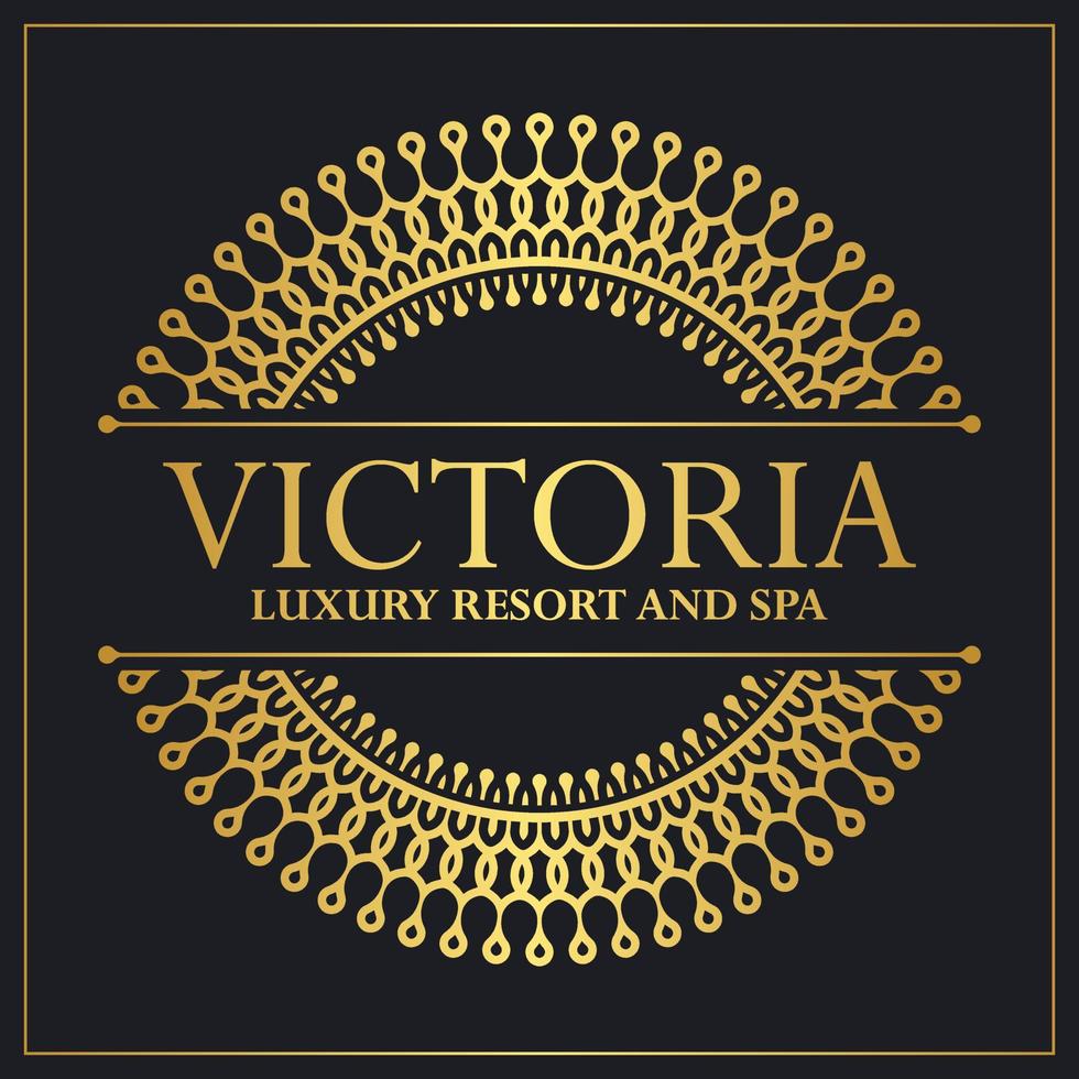 Luxury hotel label template. Trendy vintage royal ornament frames illustration vector