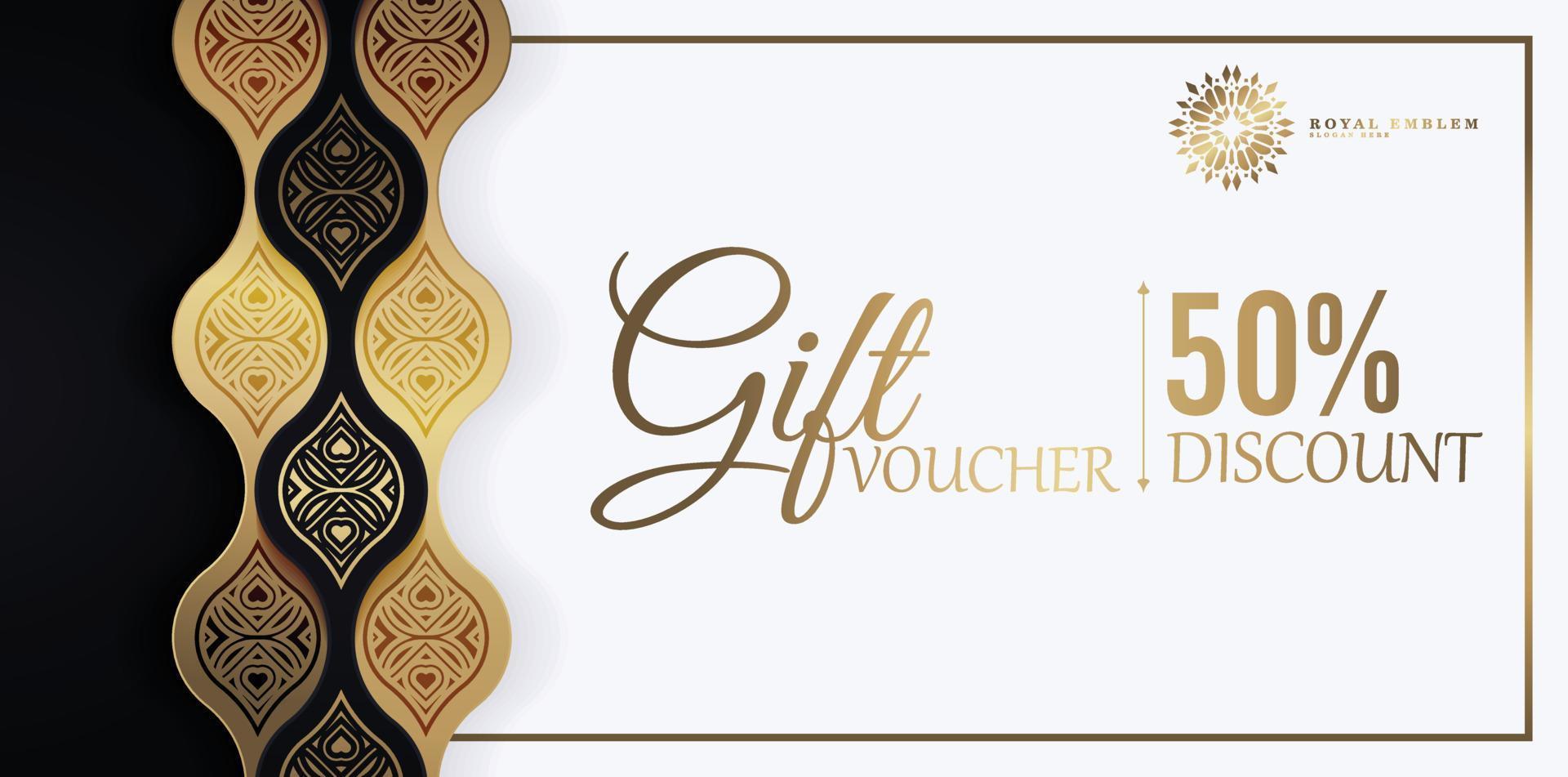 Menu restaurant luxury gift voucher design template vector