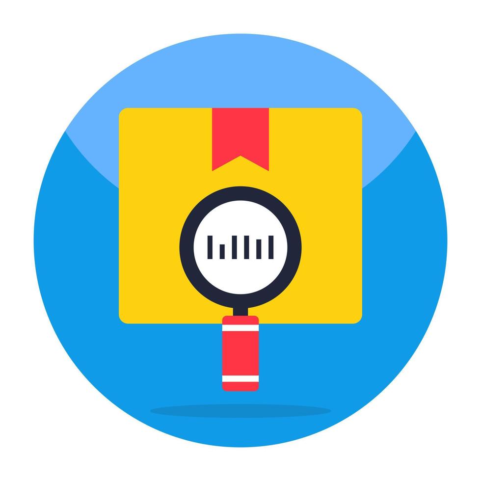 Flat design icon of barcode analysis vector