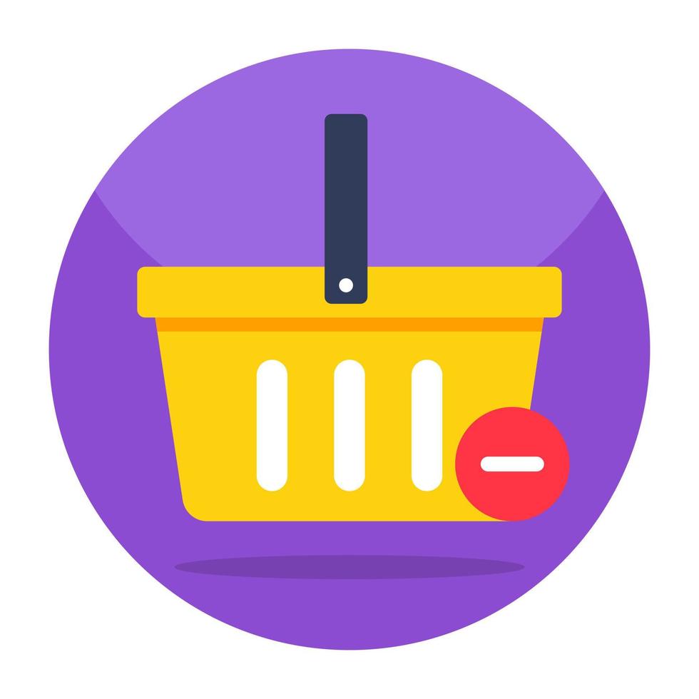 A creative design icon of remove from basket vector