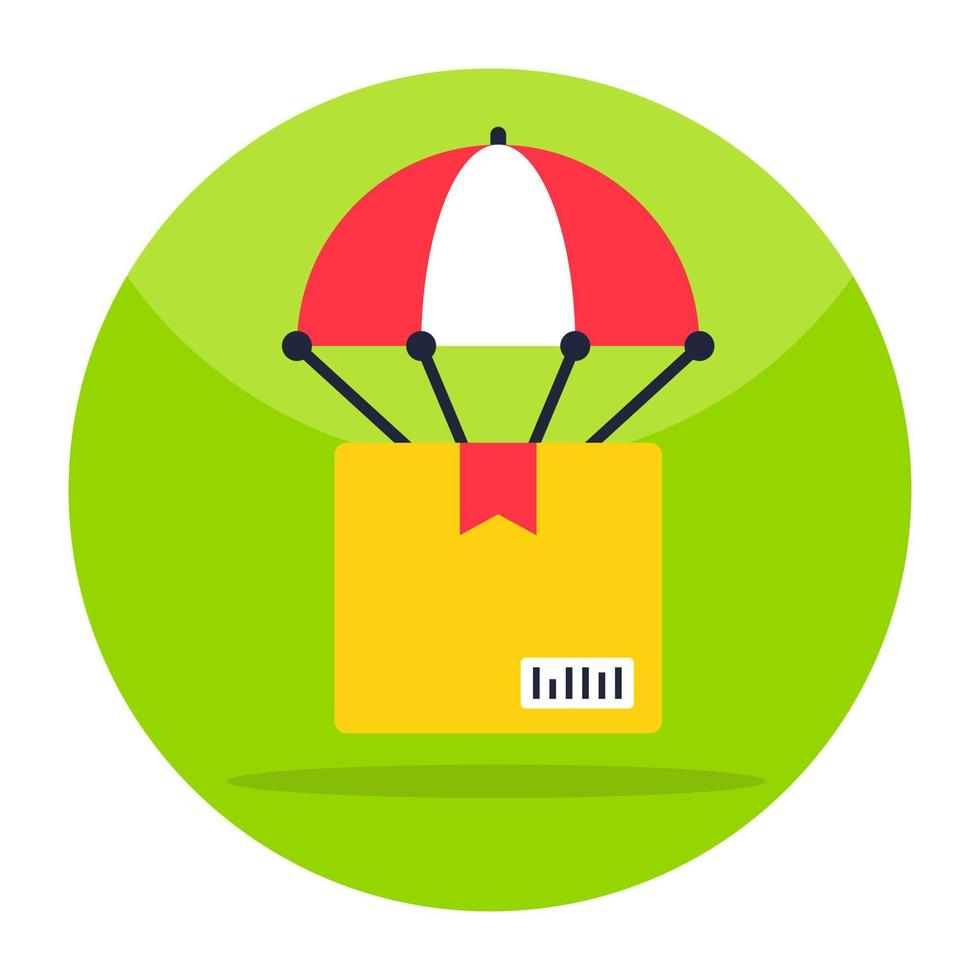 An icon design of parachute delivery vector