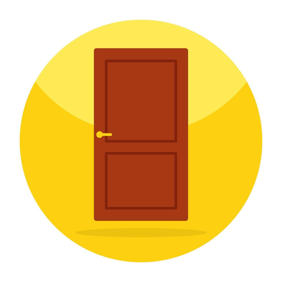 Conceptual flat design icon of door vector