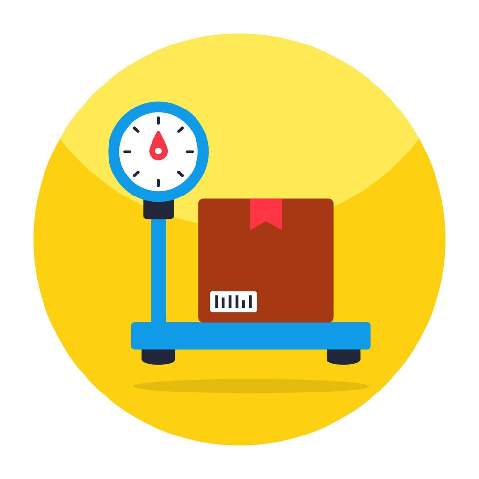 Conceptual flat design icon of parcel weighing vector