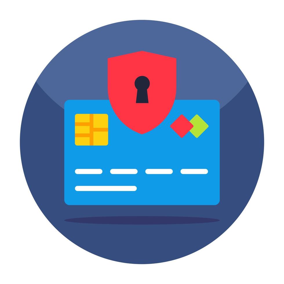 Flat design icon of secure card payment vector