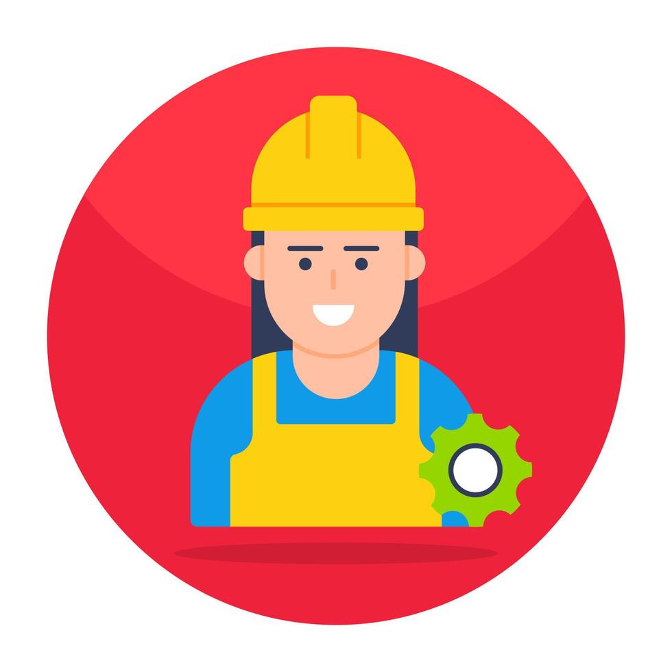 Avatar wearing hard hat, icon of labor vector