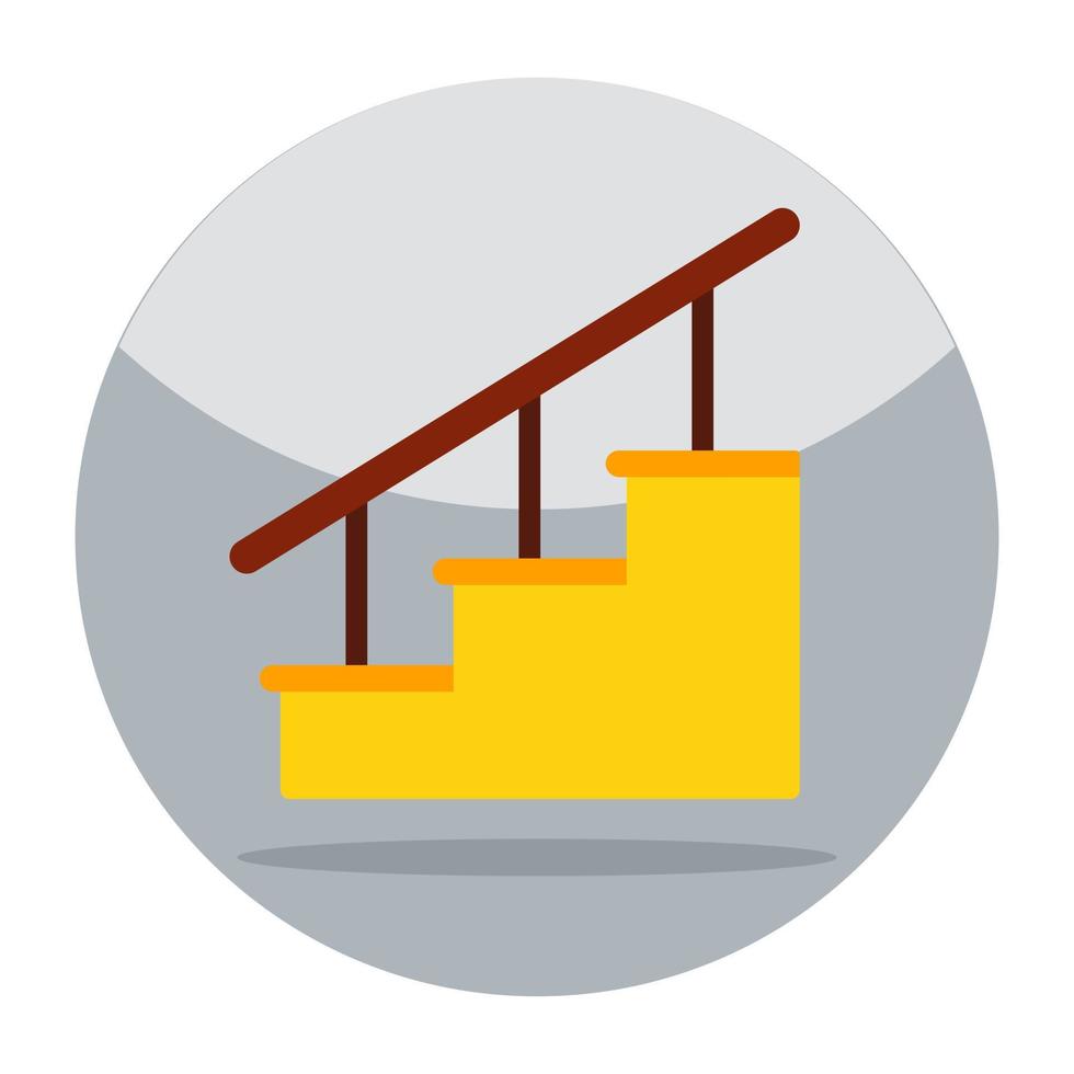 Stairs flat icon, editable vector