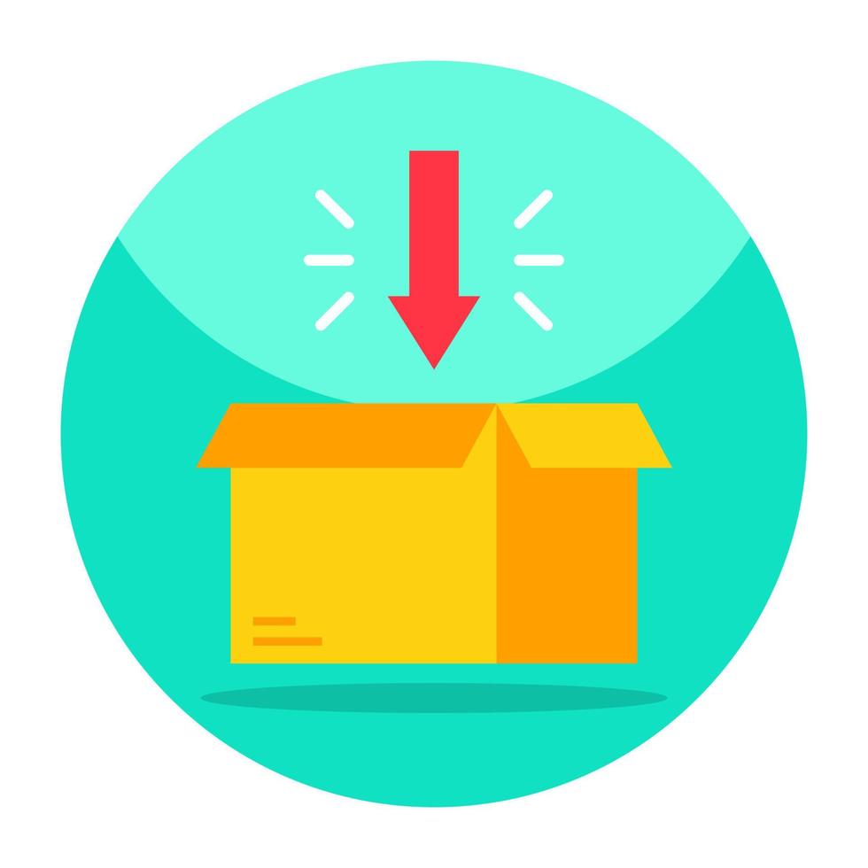 A flat design icon of packaging vector