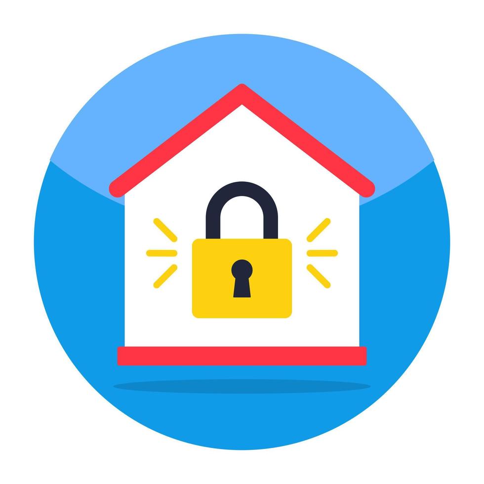 Editable design icon of locked home vector