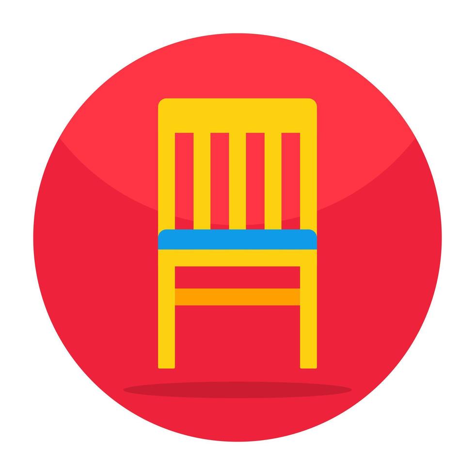 Flat design icon of chair vector
