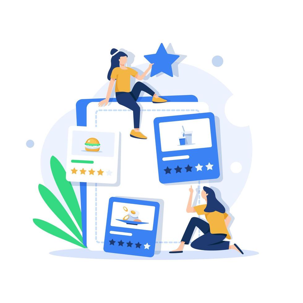 Feedback concept,Clients Choosing Satisfaction Rating and Leaving Positive Review vector