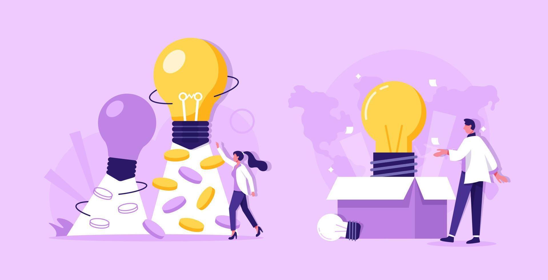 Discover new ideas,Creativity to help see business opportunity, vision to discover new solution or idea vector