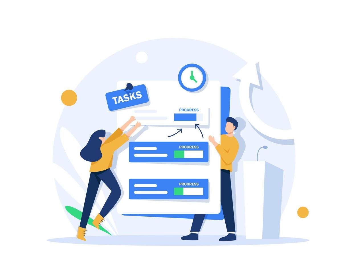 Task management abstract concept vector,Project manager tool, business software, productivity online platform, task management application vector