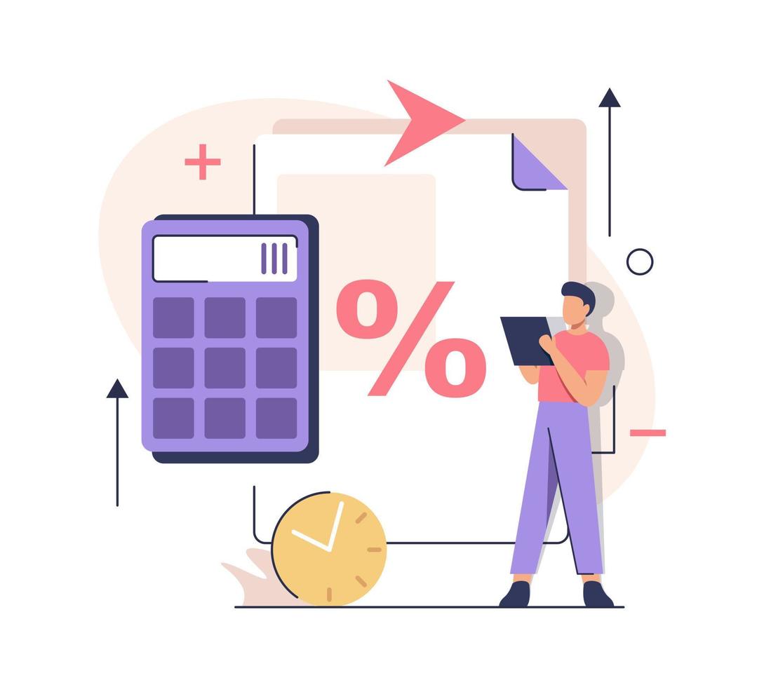 Investment and Analysis Money Cash Profits Metaphor,Employee or Manager Making Investing Plans vector