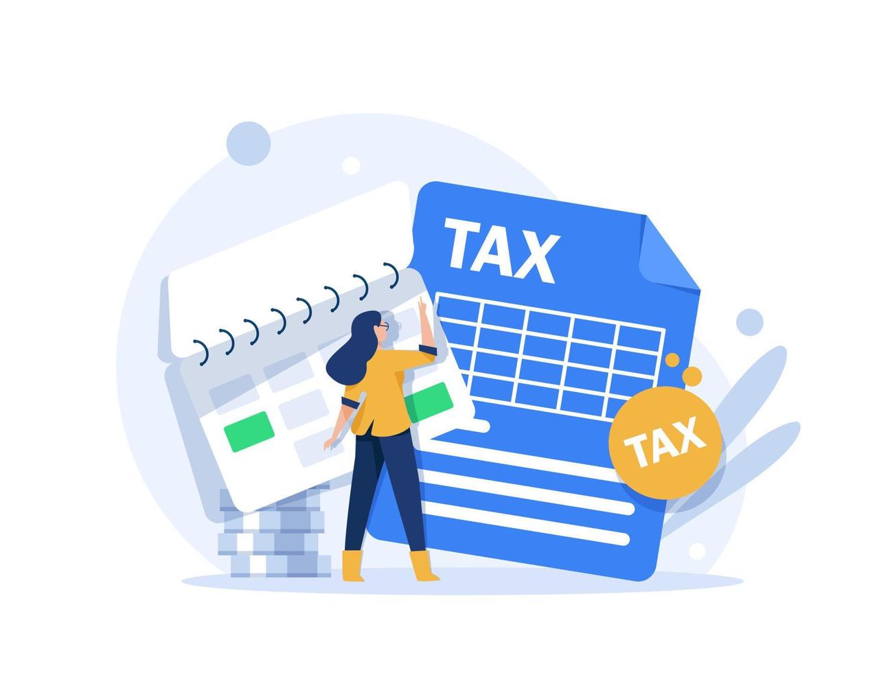 Tax deduction. Concept of tax return,optimization, duty, financial accounting vector