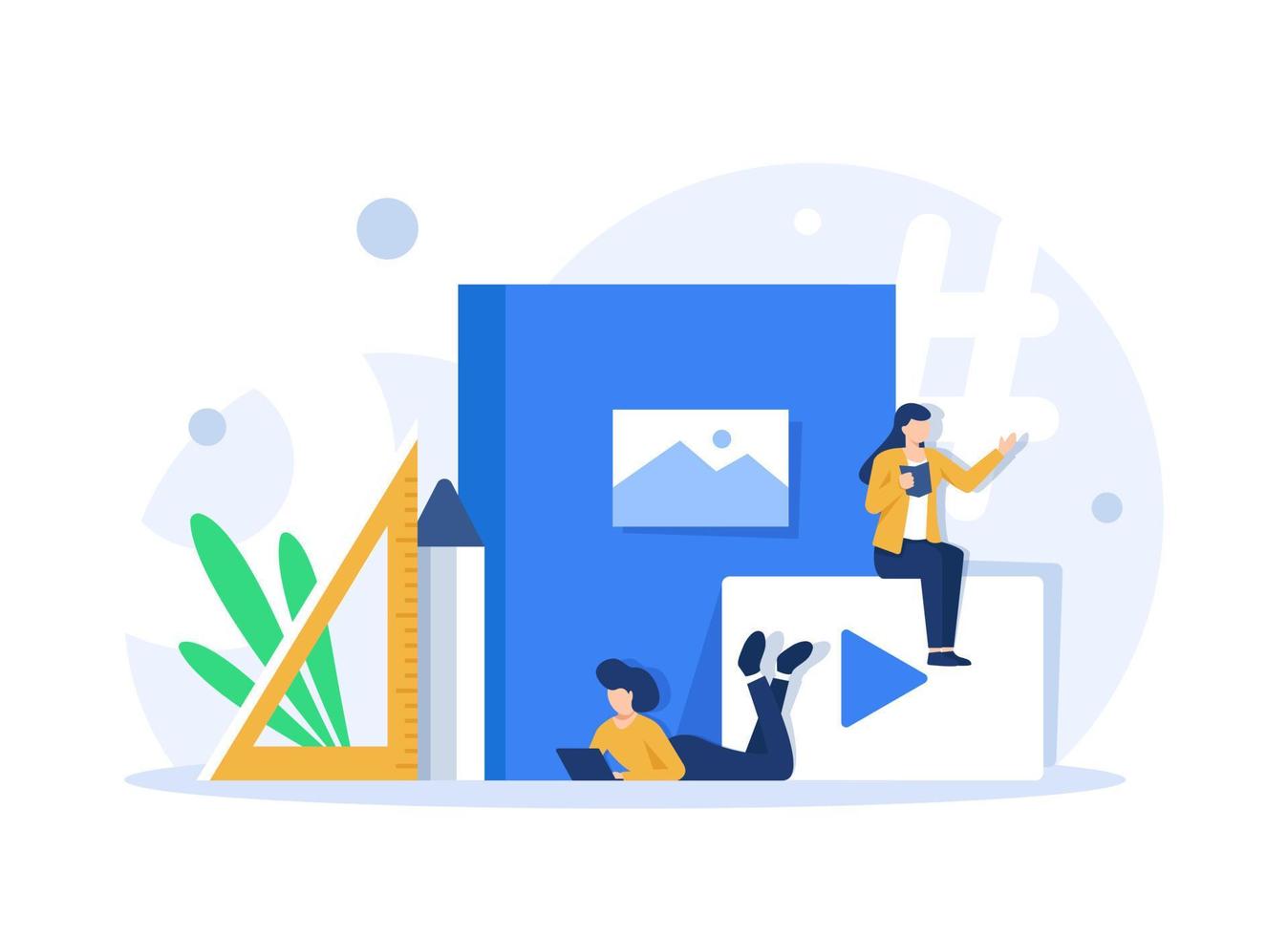 education concept,Learning,Books and reading,flat design icon vector illustration