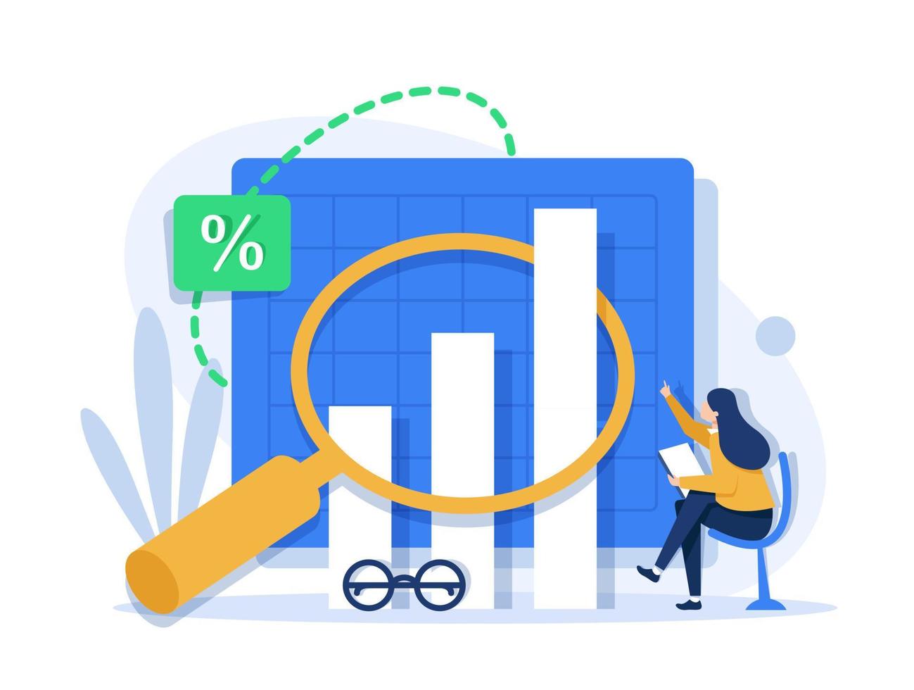 Investment and Analysis Money Cash Profits Metaphor,Employee or Manager Making Investing Plans vector
