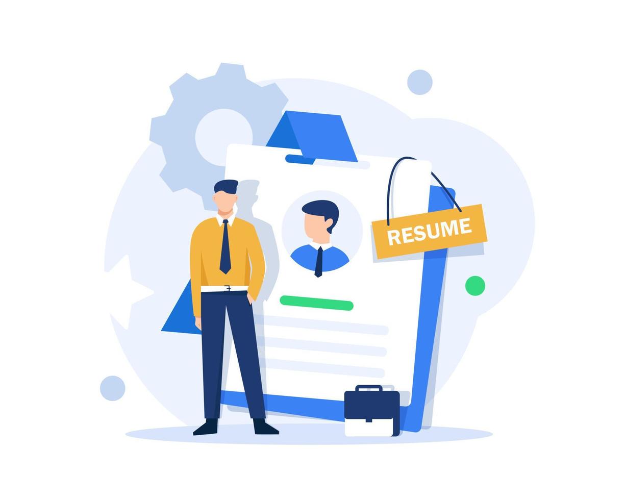 man searching for work, hr agency, team building,human resources management, personnel hiring, employment contract, job offer vector