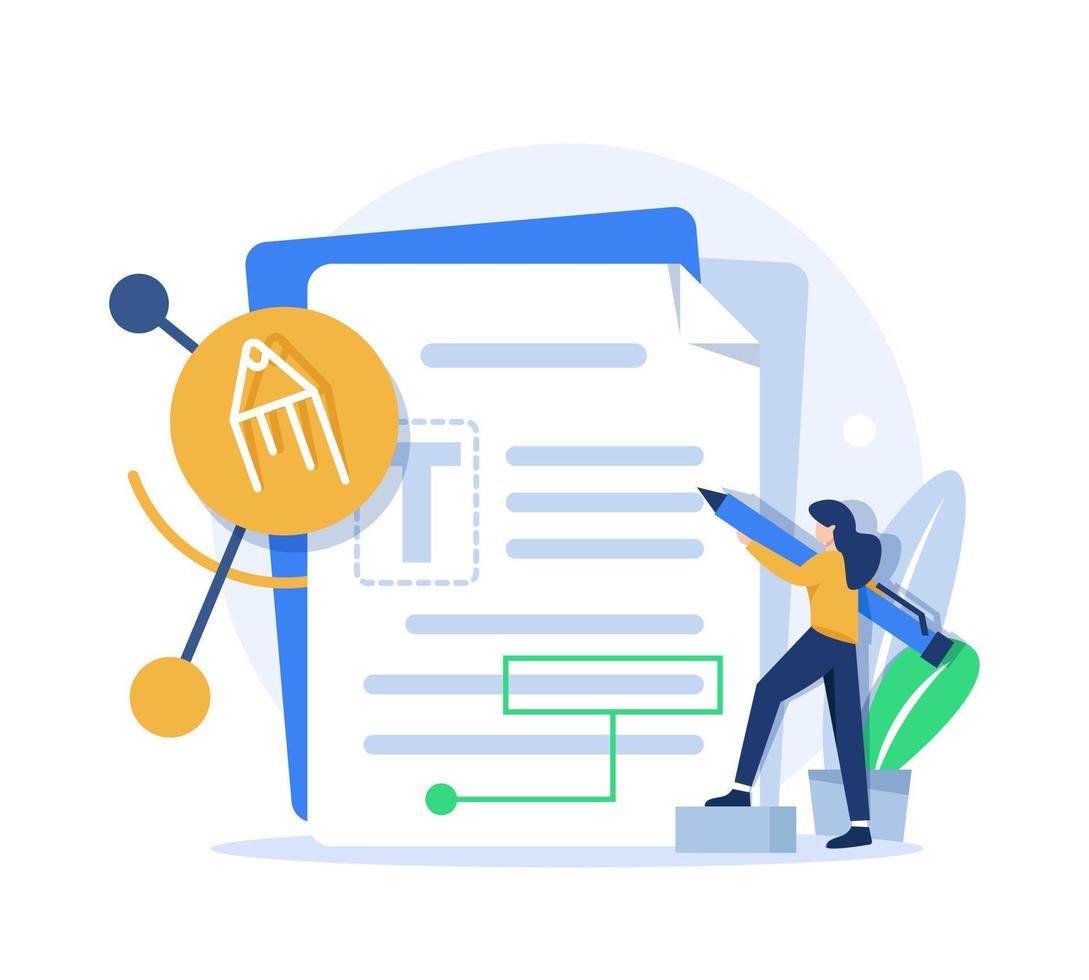 assignment concept, storytelling and copywriting, creative writing,Summary reading, brief report vector