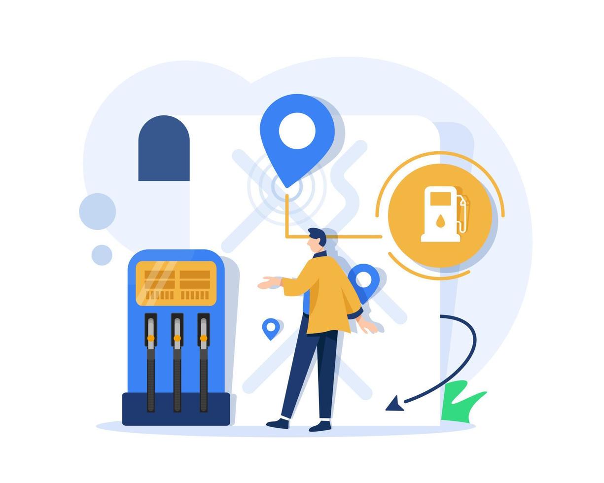 gas station service point,flat design icon vector illustration