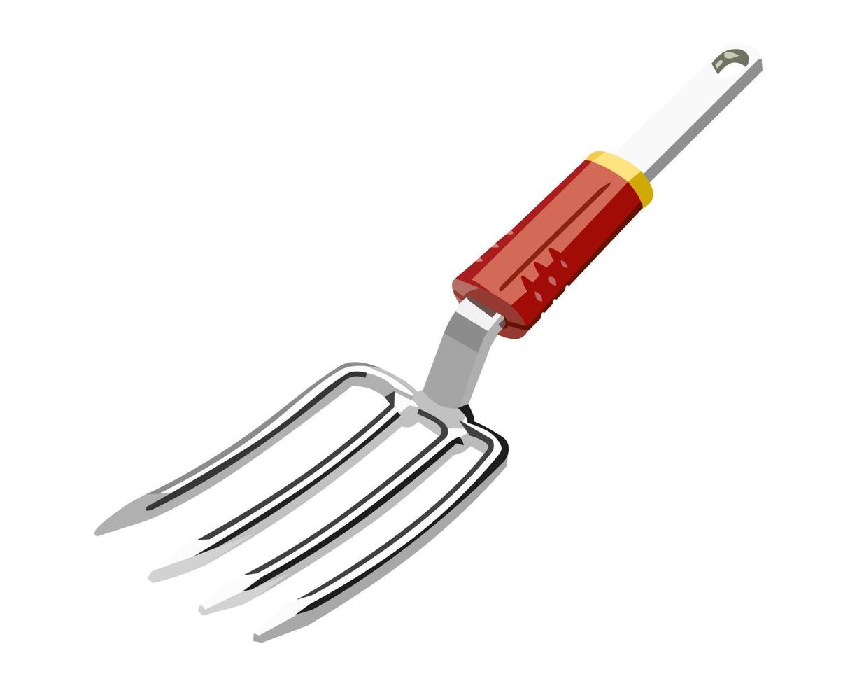 Vector Illustration Pitchfork isolated on white background. Carpentry hand tools.