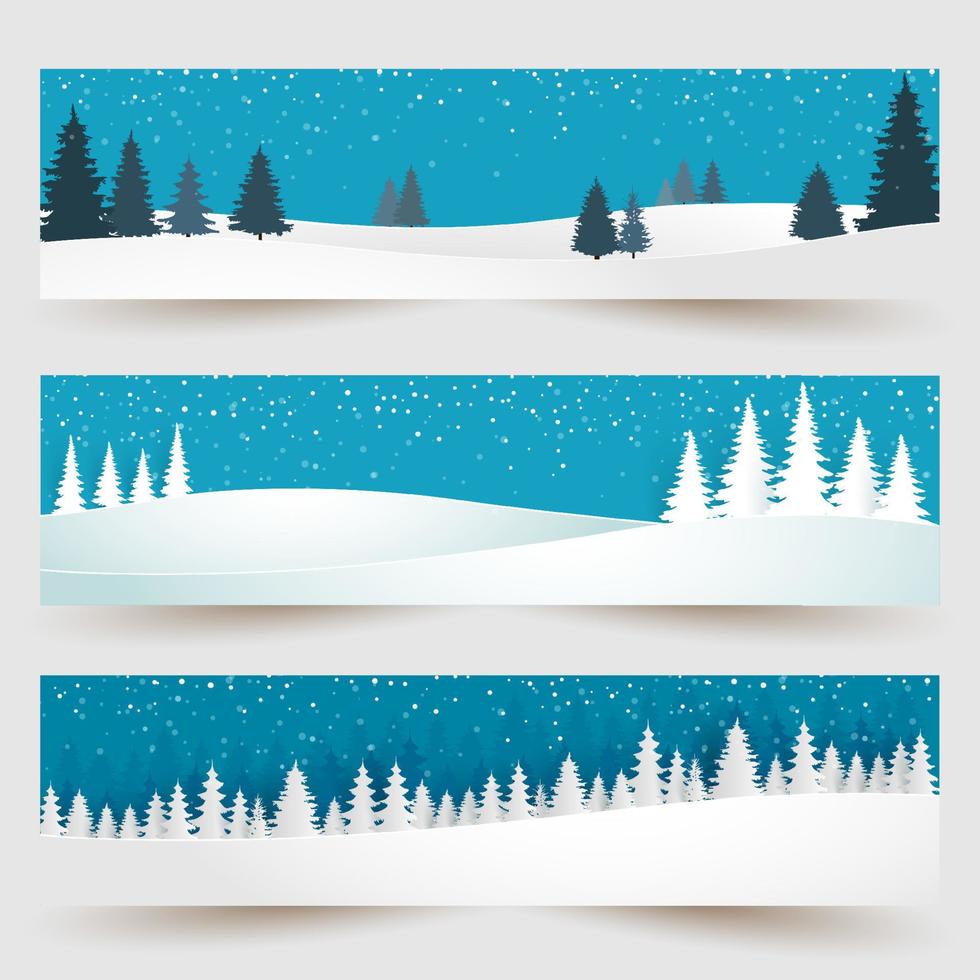 fondo de invierno con hermosos paisajes. vector