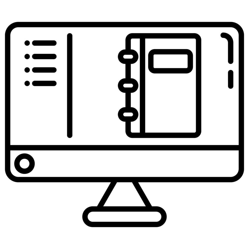 library book catalog, catalog through computer system 13259935 Vector ...