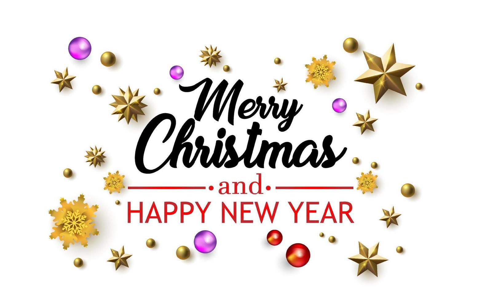 Merry Christmas and Happy New Year. Christmas background with decoration vector