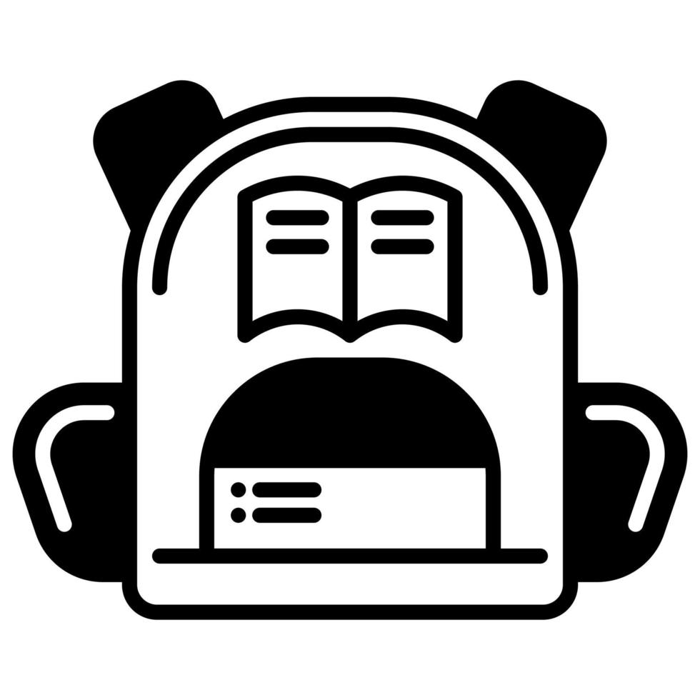 school bag icon on transparent background vector