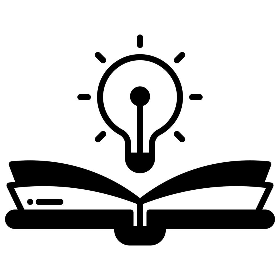 light up icon over open book vector