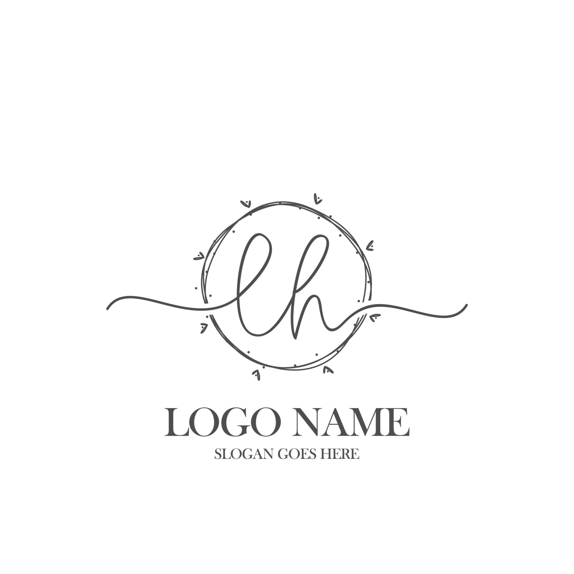 Brush Circle Incorporates Vl Initial In Handwritten Logo Design