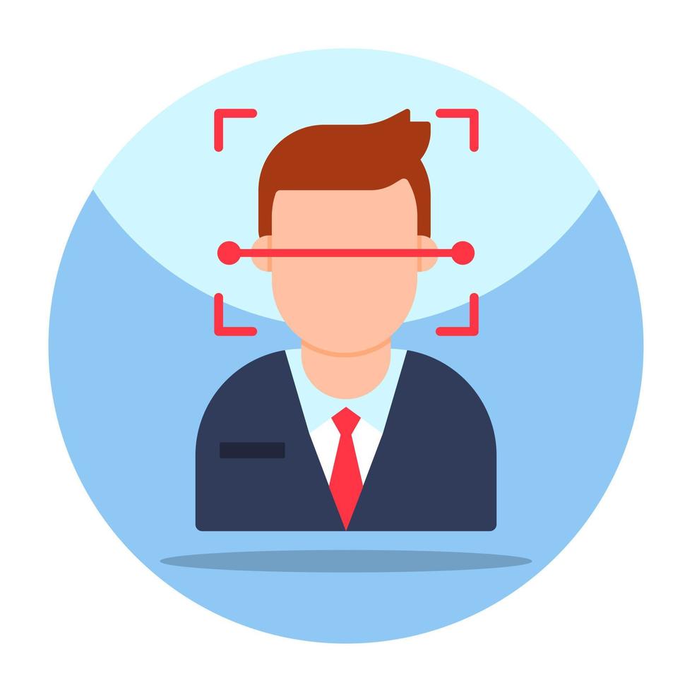 An editable design icon of face recognition vector