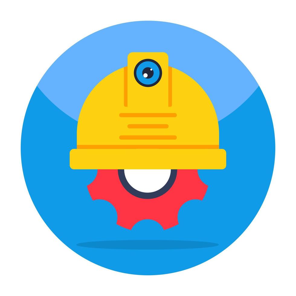 avatar con casco, icono del trabajo vector